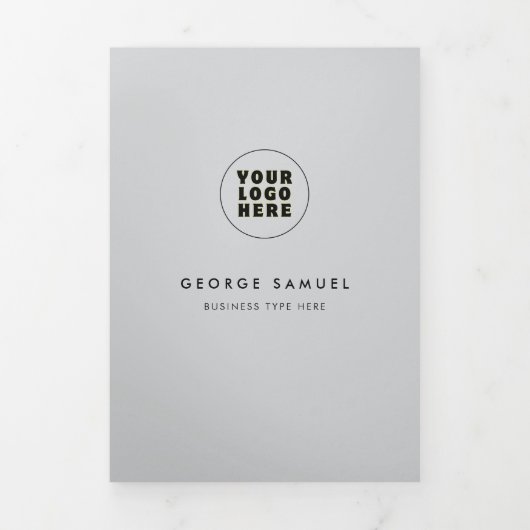 シンプルミニマルカスタムリストロゴ&イメージビジネス 三つ折りカード (カバー)