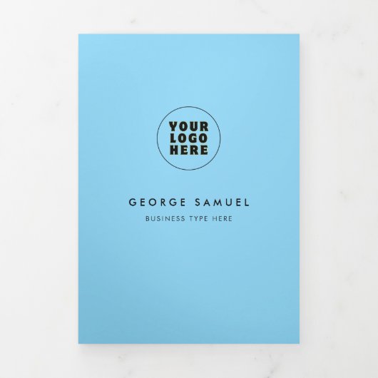 シンプルミニマルカスタムリストロゴ&イメージビジネス 三つ折りカード (カバー)