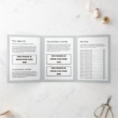 シンプルミニマルカスタムリストロゴ&イメージビジネス 三つ折りカード (内部)