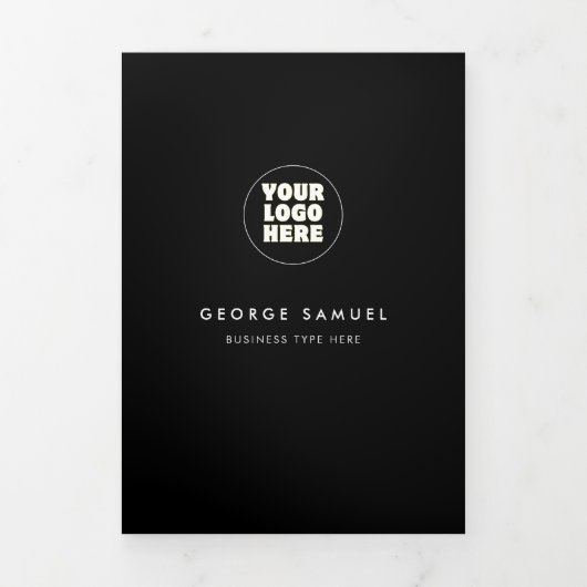 シンプルミニマルカスタムリストロゴ&イメージビジネス 三つ折りカード (カバー)