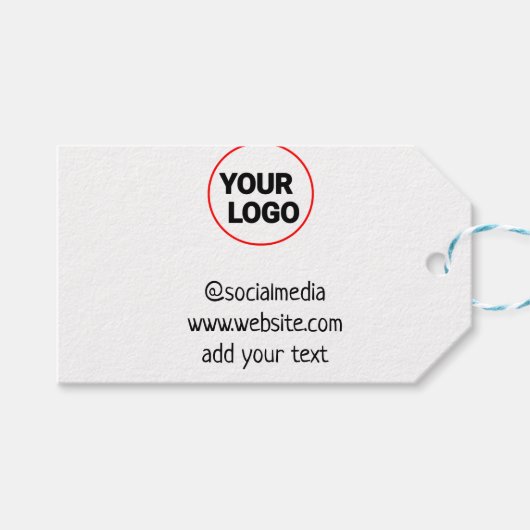 シンプルミニマルカスタムロゴの追加webサイト ギフトタグ (正面(横))