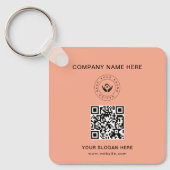 シンプルミニマルカスタムロゴ&文字プロモーション キーホルダー (正面)