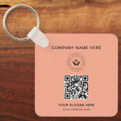 シンプルミニマルカスタムロゴ&文字プロモーション キーホルダー (正面)