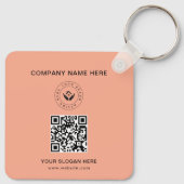 シンプルミニマルカスタムロゴ&文字プロモーション キーホルダー (裏面)