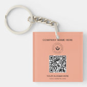 シンプルミニマルカスタムロゴ&文字プロモーション キーホルダー (正面)