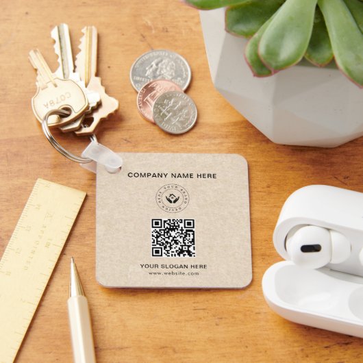 シンプルミニマルカスタムロゴ&文字プロモーション キーホルダー (デスク)