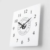 シンプルミニマルカスタムロゴ&文字プロモーション スクエア壁時計 (傾斜)