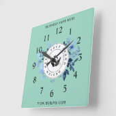 シンプルミニマルカスタムロゴ&文字プロモーション スクエア壁時計 (傾斜)