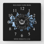 シンプルミニマルカスタムロゴ&文字プロモーション スクエア壁時計 (正面)