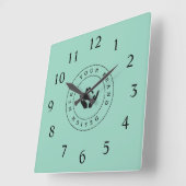 シンプルミニマルカスタムロゴ&文字プロモーション スクエア壁時計 (傾斜)