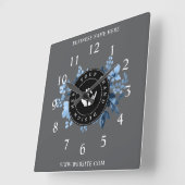 シンプルミニマルカスタムロゴ&文字プロモーション スクエア壁時計 (傾斜)