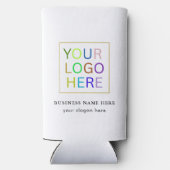 シンプルミニマルカスタムロゴ&文字プロモーション スリム缶クーラー (裏面)