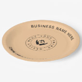 シンプルミニマルカスタムロゴ&文字プロモーション ペーパープレート (アングル)