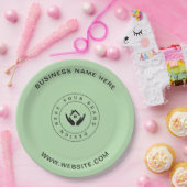 シンプルミニマルカスタムロゴ&文字プロモーション ペーパープレート (パーティー)