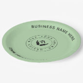 シンプルミニマルカスタムロゴ&文字プロモーション ペーパープレート (アングル)