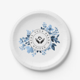 シンプルミニマルカスタムロゴ&文字プロモーション ペーパープレート