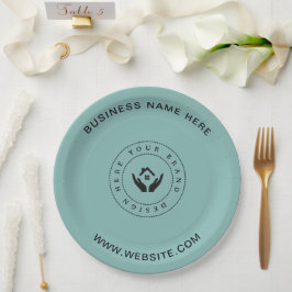 シンプルミニマルカスタムロゴ&文字プロモーション ペーパープレート