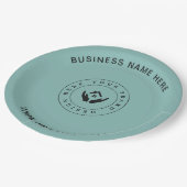 シンプルミニマルカスタムロゴ&文字プロモーション ペーパープレート (アングル)