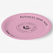 シンプルミニマルカスタムロゴ&文字プロモーション ペーパープレート (アングル)