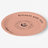 シンプルミニマルカスタムロゴ&文字プロモーション ペーパープレート (アングル)