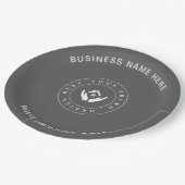 シンプルミニマルカスタムロゴ&文字プロモーション ペーパープレート (アングル)