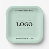 シンプルミニマルカスタムロゴ&文字プロモーション ペーパープレート (正面)