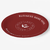 シンプルミニマルカスタムロゴ&文字プロモーション ペーパープレート (アングル)