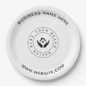 シンプルミニマルカスタムロゴ&文字プロモーション ペーパープレート (正面)