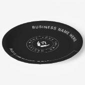 シンプルミニマルカスタムロゴ&文字プロモーション ペーパープレート (アングル)