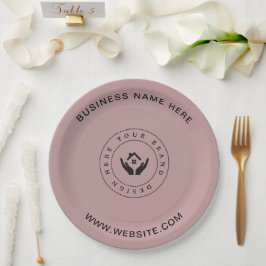 シンプルミニマルカスタムロゴ&文字プロモーション ペーパープレート