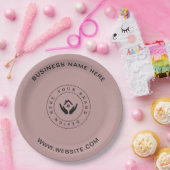 シンプルミニマルカスタムロゴ&文字プロモーション ペーパープレート (パーティー)