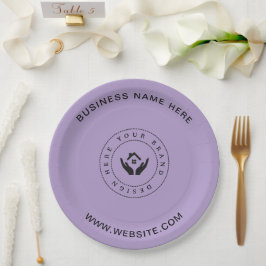 シンプルミニマルカスタムロゴ&文字プロモーション ペーパープレート