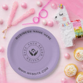 シンプルミニマルカスタムロゴ&文字プロモーション ペーパープレート (パーティー)