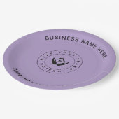 シンプルミニマルカスタムロゴ&文字プロモーション ペーパープレート (アングル)