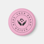 シンプルミニマルカスタムロゴ&文字プロモーション マグネット (正面)