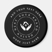 シンプルミニマルカスタムロゴ&文字プロモーション マグネット (正面)