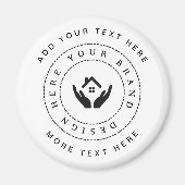 シンプルミニマルカスタムロゴ&文字プロモーション マグネット (正面)