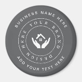 シンプルミニマルカスタムロゴ&文字プロモーション マグネット (正面)