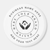 シンプルミニマルカスタムロゴ&文字プロモーション マグネット (正面)