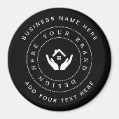 シンプルミニマルカスタムロゴ&文字プロモーション マグネット (正面)