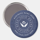 シンプルミニマルカスタムロゴ&文字プロモーション マグネット (正面/裏面)