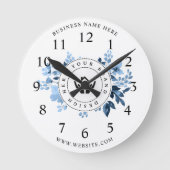 シンプルミニマルカスタムロゴ&文字プロモーション ラウンド壁時計 (正面)