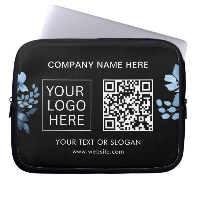 シンプルミニマルカスタムロゴ&文字プロモーション ラップトップスリーブ (正面)