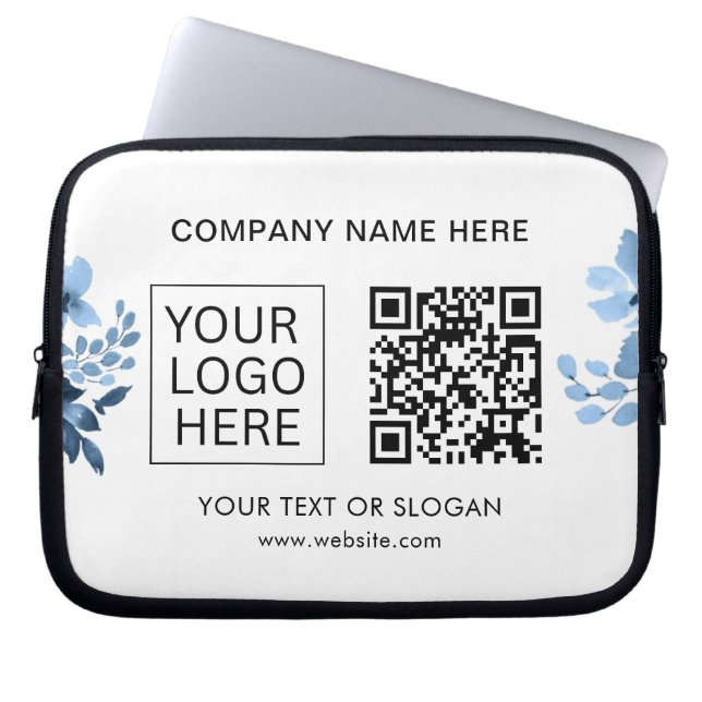 シンプルミニマルカスタムロゴ&文字プロモーション ラップトップスリーブ (正面)