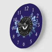 シンプルミニマルカスタムロゴ&文字プロモーション ラージ壁時計 (傾斜)