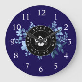 シンプルミニマルカスタムロゴ&文字プロモーション ラージ壁時計 (正面)