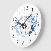 シンプルミニマルカスタムロゴ&文字プロモーション ラージ壁時計 (傾斜)