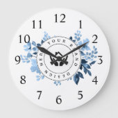 シンプルミニマルカスタムロゴ&文字プロモーション ラージ壁時計 (正面)