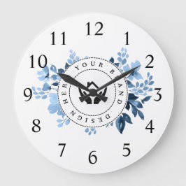 シンプルミニマルカスタムロゴ&文字プロモーション ラージ壁時計