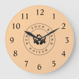 シンプルミニマルカスタムロゴ&文字プロモーション ラージ壁時計